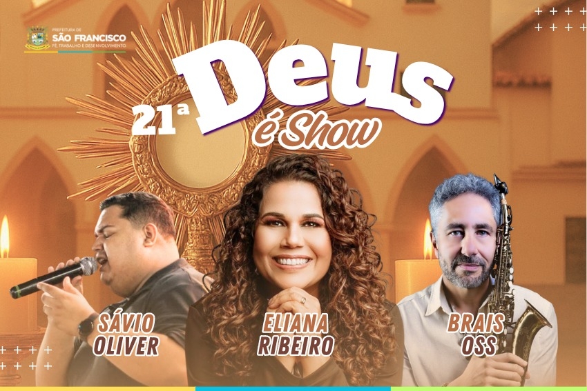“Deus é Show” acontece neste sábado (25), na Igreja Matriz São Francisco de Paula